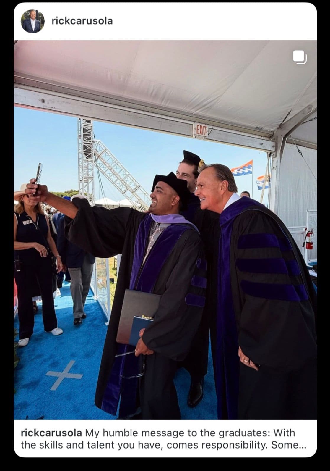 Karan Khetan celebrating his Pepperdine Caruso School of Law graduation with a fellow graduate